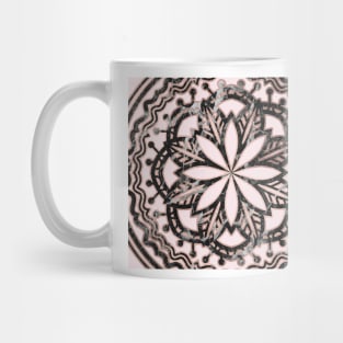 Marble mandala - striking black and rose gold Mug